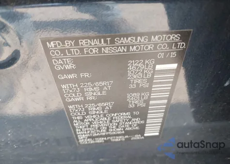 2015 Nissan Rogue S from USA, damaged, VIN KNMAT2MV8FP530164